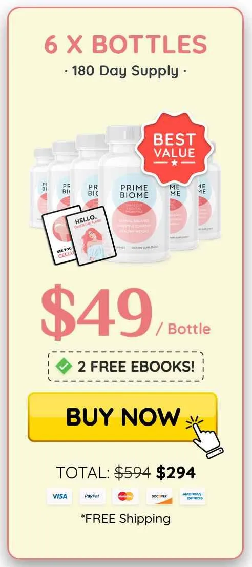 Primebiome Official Buy Online 6 Bottles